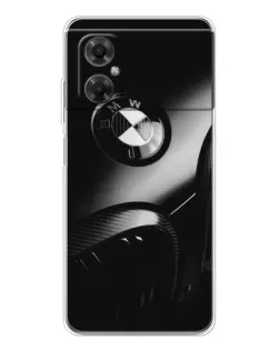 Чехол для Xiaomi Redmi Note 11R с картинкой «Эмблема BMW — макро»