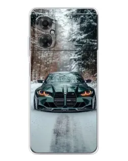 Чехол для Xiaomi Redmi Note 11R с картинкой «BMW в зимнем лесу»