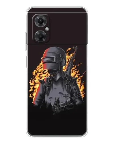 Чехол для Xiaomi Redmi Note 11R с картинкой «PUBG — огненный силуэт» Чехол для Xiaomi Redmi Note 11R с картинкой «PUBG — огненный силуэт»
