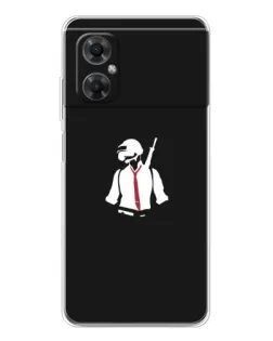 Чехол для Xiaomi Redmi Note 11R с картинкой «PUBG — силуэт воина»