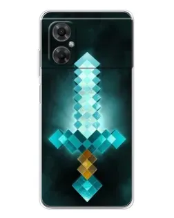 Чехол для Xiaomi Redmi Note 11R с картинкой «Алмазный меч неон»
