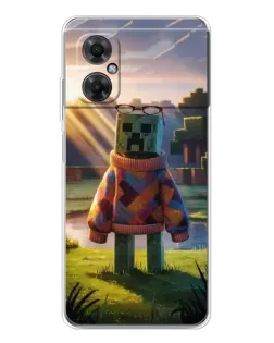 Чехол для Xiaomi Redmi Note 11R с картинкой «Крипер в свитере»