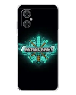 Чехол для Xiaomi Redmi Note 11R с картинкой «Minecraft Diamond лого»