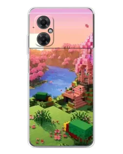 Чехол для Xiaomi Redmi Note 11R с картинкой «Розовое дерево Minecraft»