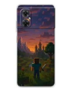 Чехол для Xiaomi Redmi Note 11R с картинкой «Стив у башни»