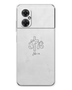 Чохол для Xiaomi Redmi Note 11R з картинкою «Івана 3:16 Хрест»