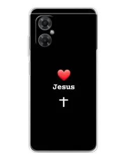 Чохол для Xiaomi Redmi Note 11R з картинкою «Серце - Jesus»