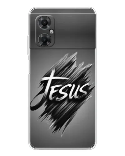 Чехол для Xiaomi Redmi Note 11R с картинкой «Надпись Jesus Graffiti»