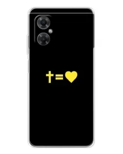 Чехол для Xiaomi Redmi Note 11R с картинкой «Сердце и Крест»