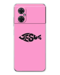 Чехол для Xiaomi Redmi Note 11R с картинкой «Розовый символ  Jesus»