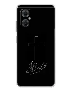 Чохол для Xiaomi Redmi Note 11R з картинкою «Графічний хрест Jesus»