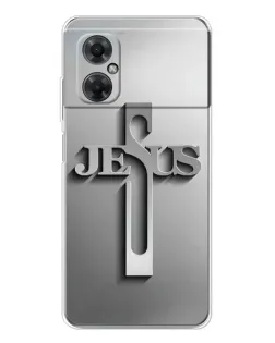 Чохол для Xiaomi Redmi Note 11R з картинкою «Металевий хрест Jesus»