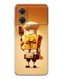 Чехол для Xiaomi Redmi Note 11R с картинкой «Губка Боб повар»