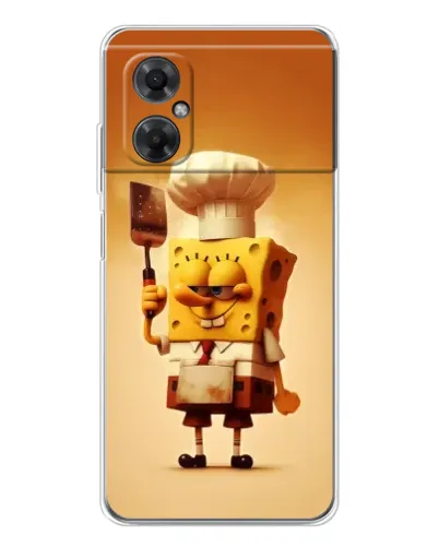 Чехол для Xiaomi Redmi Note 11R с картинкой «Губка Боб повар»