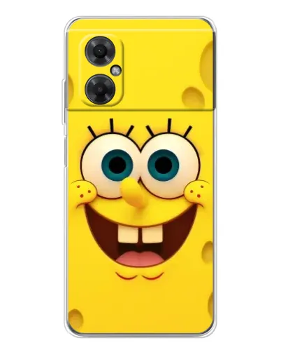 Чехол для Xiaomi Redmi Note 11R с картинкой «Губка Боб улыбка»