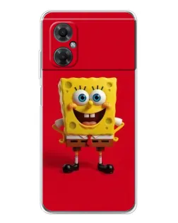 Чехол для Xiaomi Redmi Note 11R с картинкой «Спанч Боб на красном»
