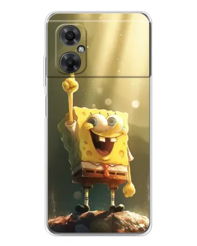 Чехол для Xiaomi Redmi Note 11R с картинкой «Сияющий Спанч Боб»
