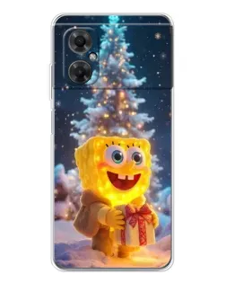 Чехол для Xiaomi Redmi Note 11R с картинкой «Рождественский Спанч Боб»