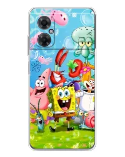 Чохол для Xiaomi Redmi Note 11R з картинкою «Губка Боб та друзі»