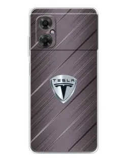 Чехол для Xiaomi Redmi Note 11R с картинкой «Металлическая текстура Tesla»