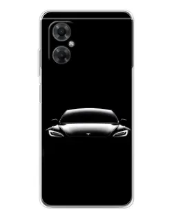 Чехол для Xiaomi Redmi Note 11R с картинкой «Фары Tesla Night»