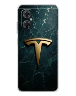 Чехол для Xiaomi Redmi Note 11R с картинкой «Мраморная Tesla Gold»