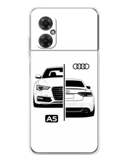 Чехол для Xiaomi Redmi Note 11R с картинкой «Audi — контрастный дизайн»