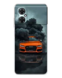 Чехол для Xiaomi Redmi Note 11R с картинкой «Audi в облаках дыма»