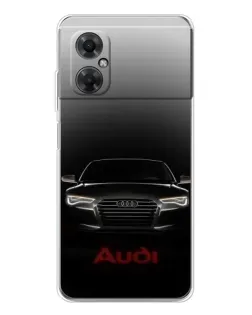 Чехол для Xiaomi Redmi Note 11R с картинкой «Audi — градиентный контур»