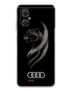 Чехол для Xiaomi Redmi Note 11R с картинкой «Графика — пантера и Audi»