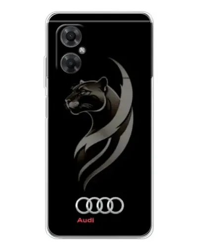 Чехол для Xiaomi Redmi Note 11R с картинкой «Графика — пантера и Audi»