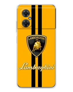 Чехол для Xiaomi Redmi Note 11R с картинкой «Lamborghini Stripe желтый»