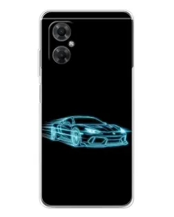 Чехол для Xiaomi Redmi Note 11R с картинкой «Неоновый контур Lamborghini»