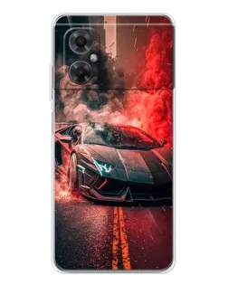 Чехол для Xiaomi Redmi Note 11R с картинкой «Lamborghini красный дым»