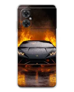 Чехол для Xiaomi Redmi Note 11R с картинкой «Lamborghini в огне»