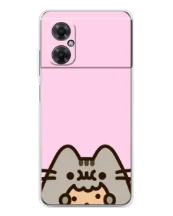 Чехол для Xiaomi Redmi Note 11R с картинкой «Pusheen и печенье»