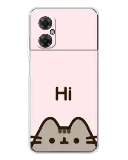 Чехол для Xiaomi Redmi Note 11R с картинкой «Пушин говорит Hi»