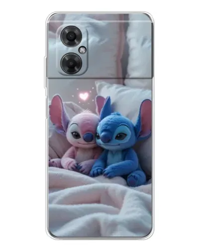 Чехол для Xiaomi Redmi Note 11R с картинкой «Плюшевые Стич Ангел»