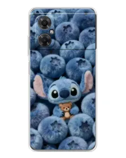 Чехол для Xiaomi Redmi Note 11R с картинкой «Стич и голубика»