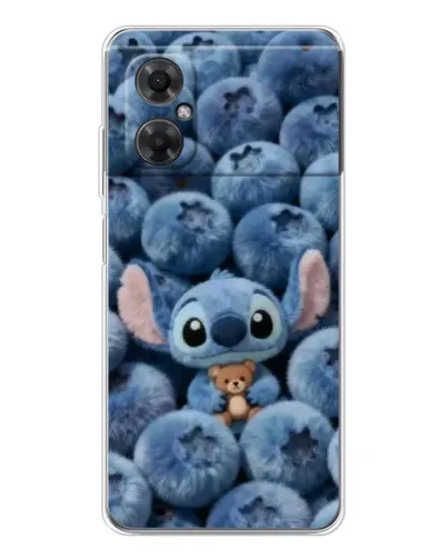 Чехол для Xiaomi Redmi Note 11R с картинкой «Стич и голубика»