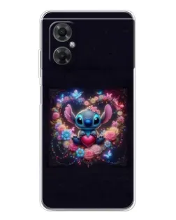 Чехол для Xiaomi Redmi Note 11R с картинкой «Stitch в цветах»