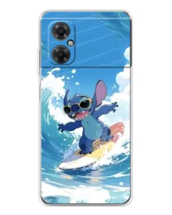 Чехол для Xiaomi Redmi Note 11R с картинкой «Стич на волне»
