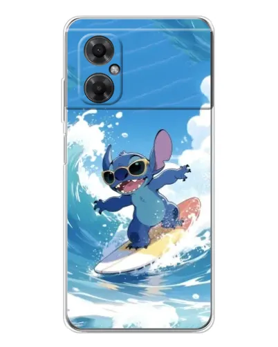 Чехол для Xiaomi Redmi Note 11R с картинкой «Стич на волне»
