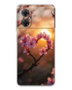 Чохол для Xiaomi Redmi Note 11R з картинкою «Рожевий цвіт сердечко на тлі заходу» Чохол для Xiaomi Redmi Note 11R з картинкою «Рожевий цвіт сердечко на тлі заходу»