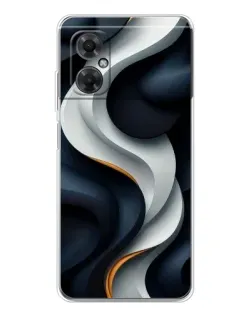 Чохол для Xiaomi Redmi Note 11R з картинкою «Об'ємні чорно-білі стрічки»