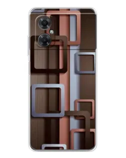 Чохол для Xiaomi Redmi Note 11R з картинкою «Коричневі об'ємні квадрати»