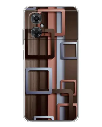 Чехол для Xiaomi Redmi Note 11R с картинкой «Коричневые объемные квадраты»