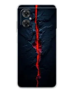 Чехол для Xiaomi Redmi Note 11R с картинкой «Kрасная лавовая трещина»