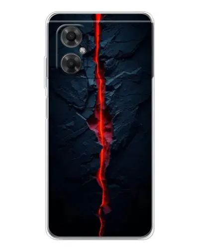 Чехол для Xiaomi Redmi Note 11R с картинкой «Kрасная лавовая трещина»