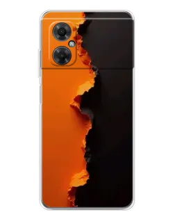 Чехол для Xiaomi Redmi Note 11R с картинкой «Оранжевый разлом»